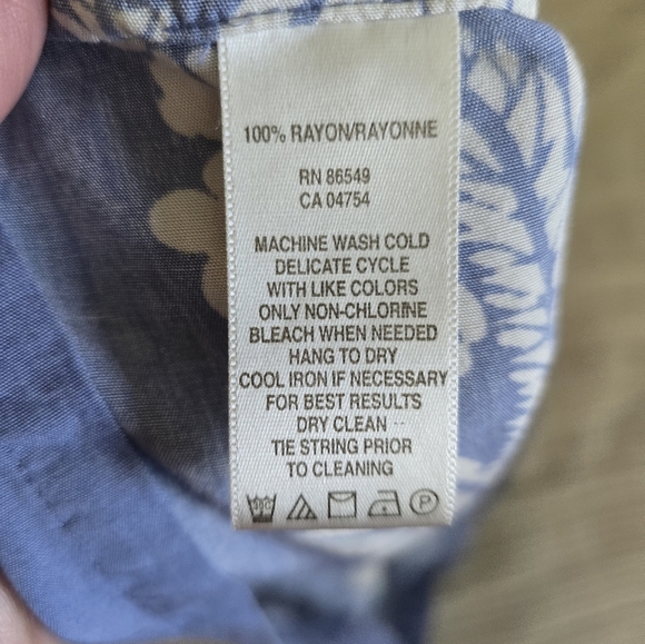 Tommy Bahama Relax Slvless Halter Top Blue/White Hawaiian Tropical Floral Sz L - Picture 5 of 7